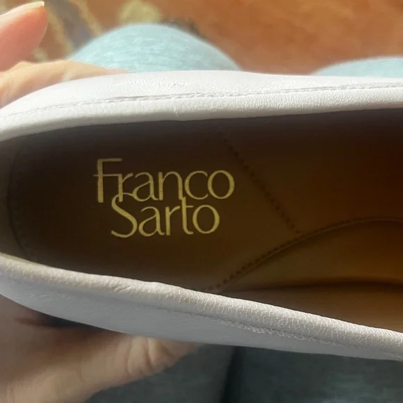 Franco Sarto Edith 2 penny loafer light pink leather wide almond toe block heel - Picture 8 of 16